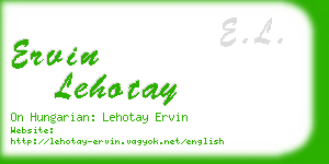 ervin lehotay business card